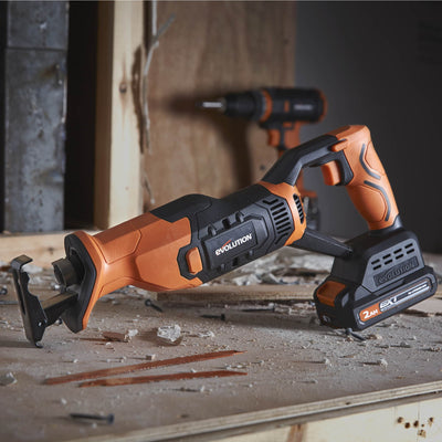 Evolution Cordless Reciprocating Saw 18v Li-Ion EXT Including Multi-Material Blades | R150RCP-Li