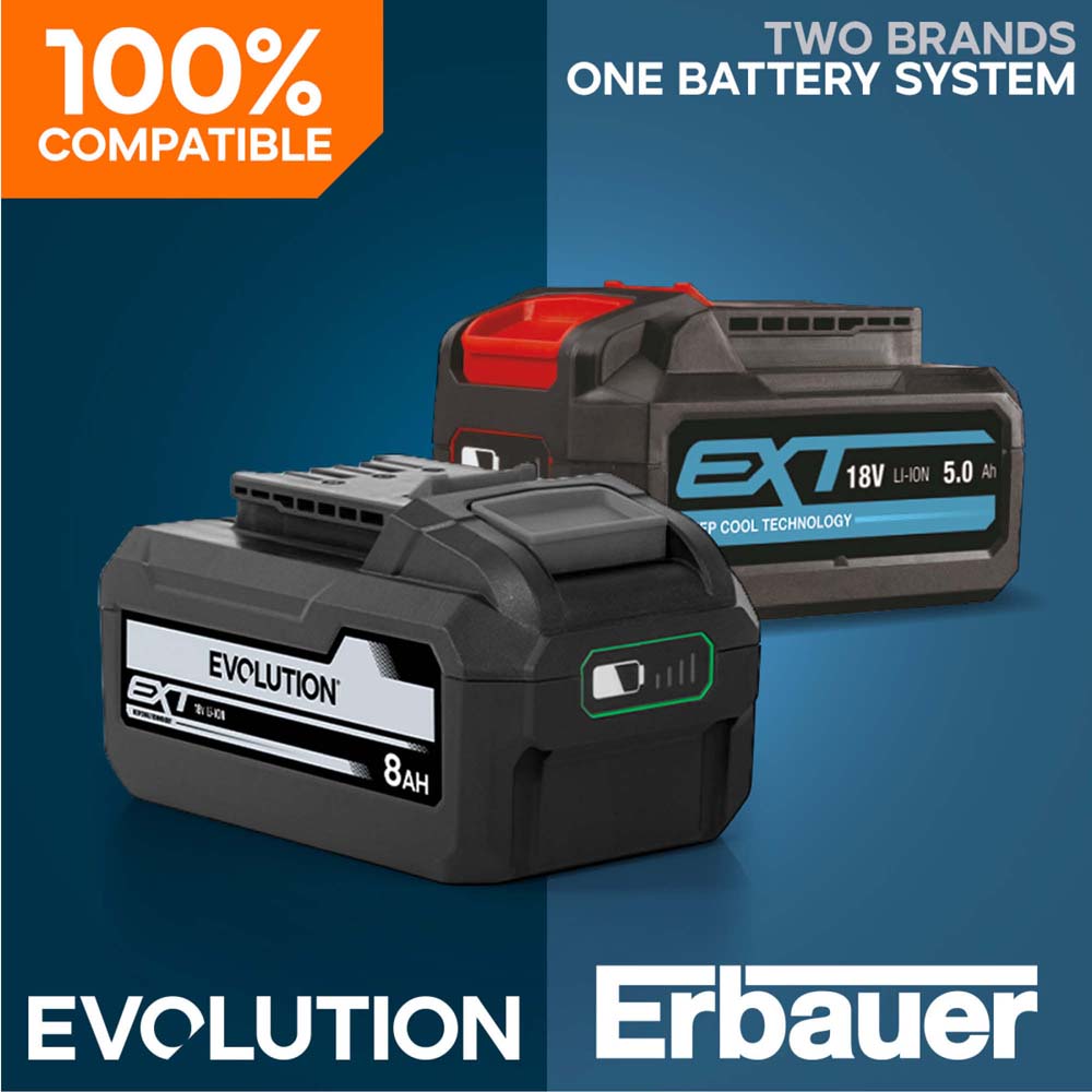 Evolution Cordless R165CCS-Li 165mm Circular Saw 18v Li-Ion EXT Inc Multi-Material Blade