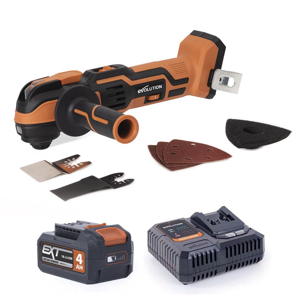 Evolution Cordless R18MLT-Li Multi-Tool 18v Li-Ion EXT With Accessory Kit