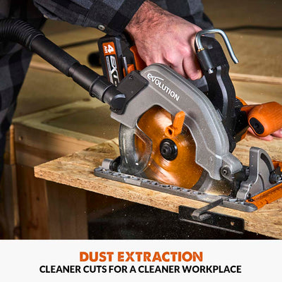 Evolution R185CCS-Li 185mm Brushless 18v Circular Saw Li-Ion EXT Inc Multi-Material Blade
