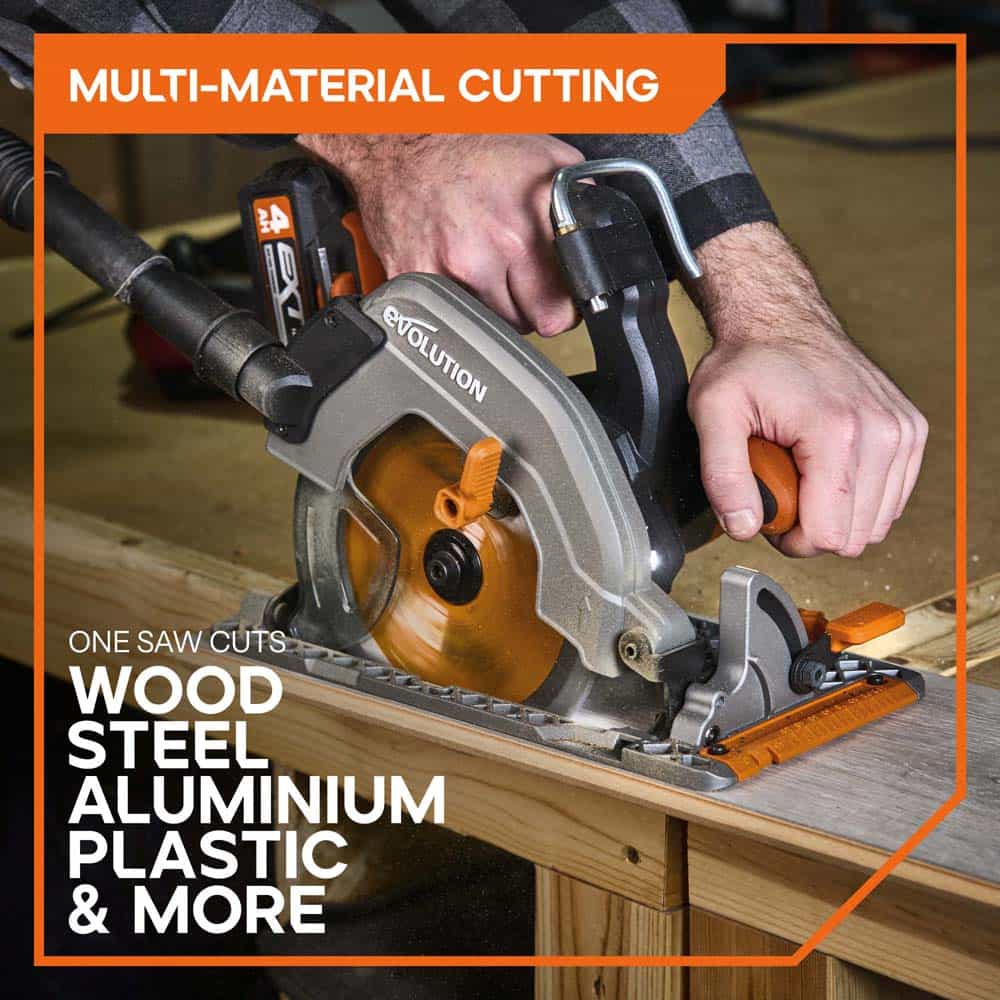 Cordless Evolution R185CCS-Li 185mm Li-Ion EXT 18v Brushless Circular Saw With Multi-Material Blade