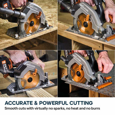 Cordless Evolution R185CCS-Li 185mm Li-Ion EXT 18v Brushless Circular Saw With Multi-Material Blade