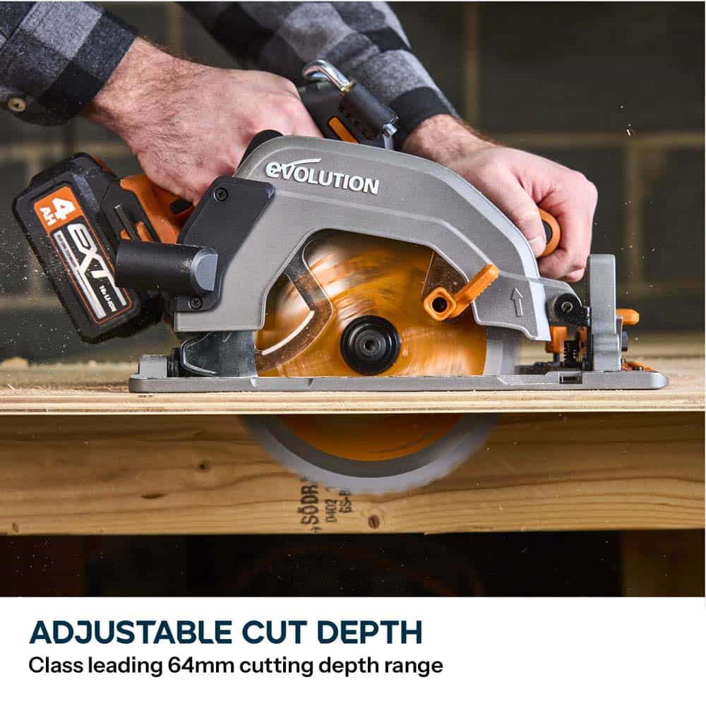 Cordless Evolution R185CCS-Li 185mm Li-Ion EXT 18v Brushless Circular Saw With Multi-Material Blade