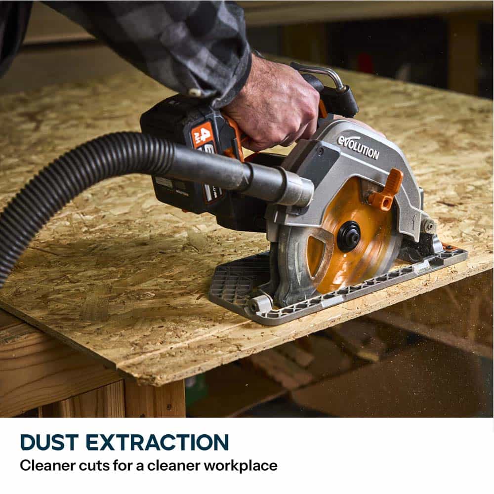 Cordless Evolution R185CCS-Li 185mm Li-Ion EXT 18v Brushless Circular Saw With Multi-Material Blade