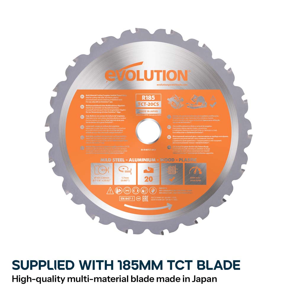Evolution R185CCSX-Li 185mm Cordless Circular Saw & ST2800-G2 Universal 2.8m Track Bundle