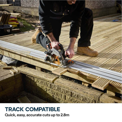 Evolution Cordless R185CCSX-Li 185mm Track Compatible Circular Saw Brushless 18v Li-Ion EXT Inc Multi-Material Blade