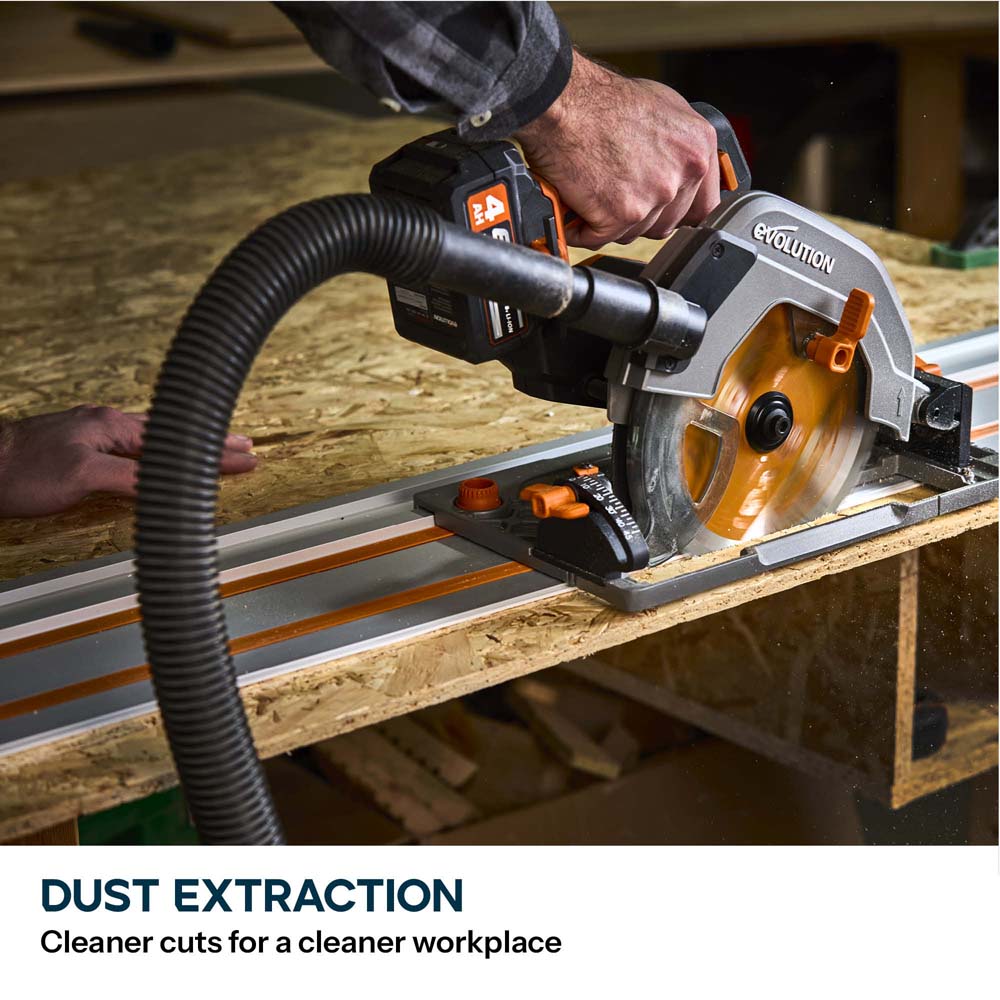 Evolution R185CCSX-Li 185mm Cordless Circular Saw & ST2800-G2 Universal 2.8m Track Bundle