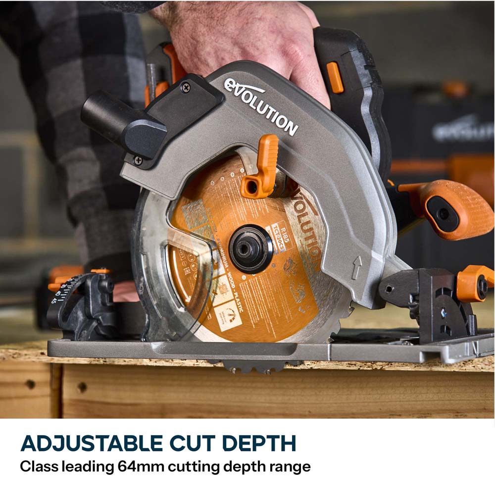 Evolution R185CCSX-Li 185mm Cordless Circular Saw & ST2800-G2 Universal 2.8m Track Bundle