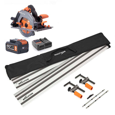 Evolution R185CCSX-Li 185mm Cordless Circular Saw & ST2800-G2 Universal 2.8m Track Bundle