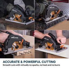 Evolution R185CCSX 185mm Circular Saw with 1020mm 3-piece Mini Track and TCT Multi-Material Cutting Blade