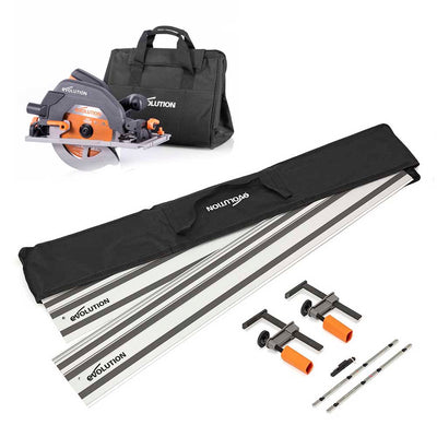 Ultimate Workshop Bundle - Table Saw, Double Bevel Mitre Saw, Circular Saw & 2.8m Track Kit & 255mm Fine Wood Blade