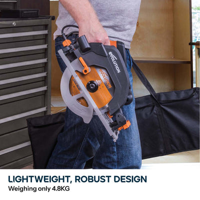 Evolution R185CCSX+ 185mm Circular Saw with TCT Multi-Material Cutting Blade