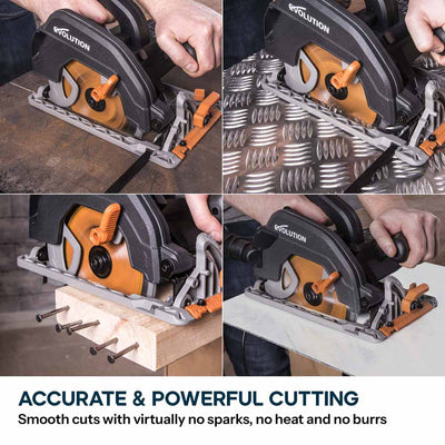 Evolution R185CCS 185mm Circular Saw & 500kg Saw Horse Bundle