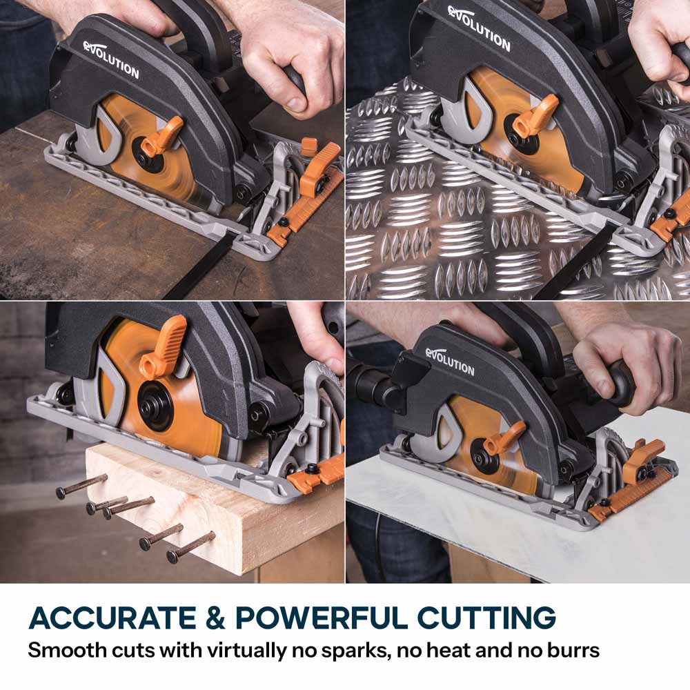 Evolution R185CCS 185mm Circular Saw & 500kg Saw Horse Bundle