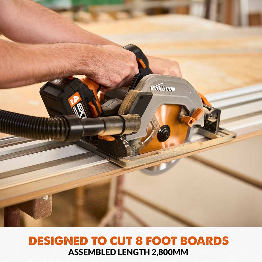Evolution R185CCSX-Li 185mm Cordless Circular Saw & ST2800-G2 Universal 2.8m Track Bundle