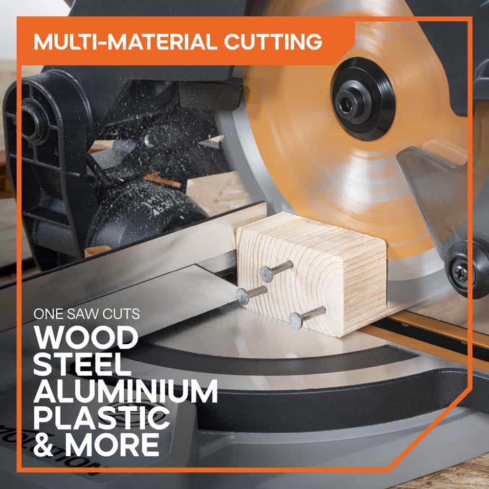 Evolution Cordless R185CMS-Li 185mm Compound Mitre Saw & Saw Horse Bundle