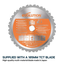 Evolution Cordless R185CMS-Li 185mm Compound Mitre Saw & Saw Horse Bundle