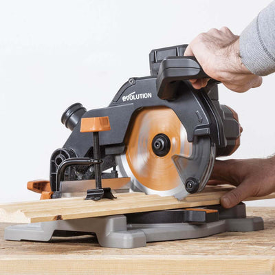Evolution Cordless R185CMS-Li 185mm Compound Mitre Saw 18v Li-Ion EXT Inc Multi-Material Blade