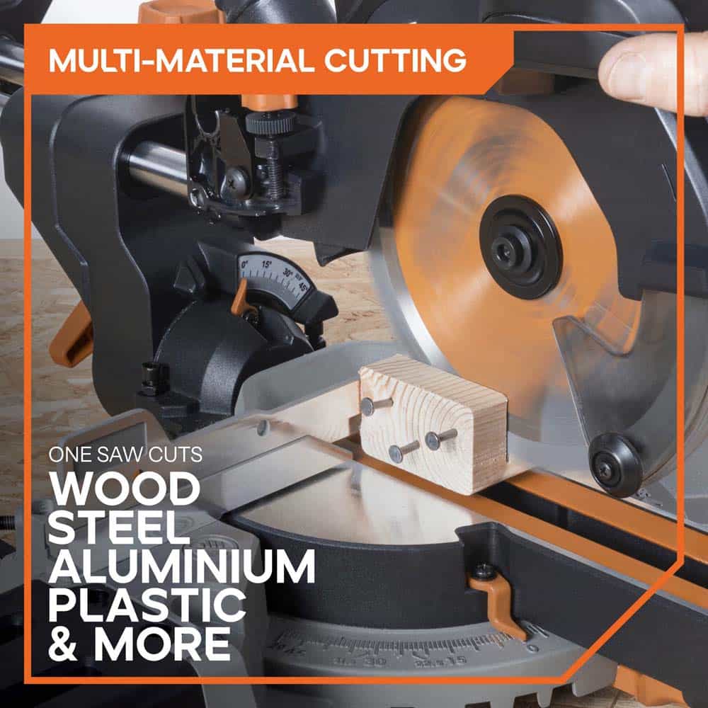 Evolution Cordless R185SMS-Li 185mm Sliding Mitre Saw 18v Li-Ion EXT Inc Multi-Material Blade