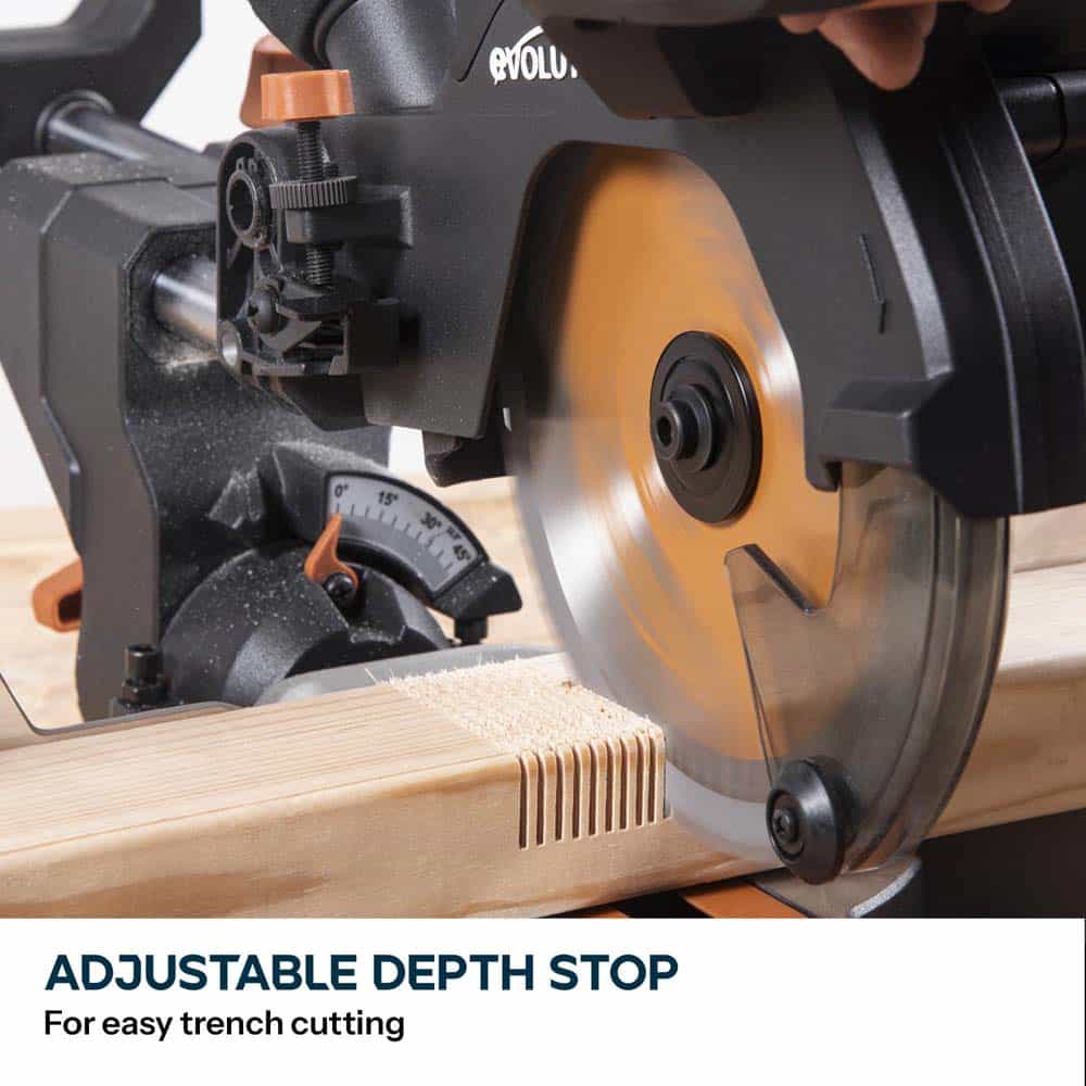 Evolution Cordless R185SMS-Li 185mm Sliding Mitre Saw 18v Li-Ion EXT Inc Multi-Material Blade
