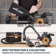 Evolution Cordless R185SMS-Li 185mm Sliding Mitre Saw 18v Li-Ion EXT Inc Multi-Material Blade