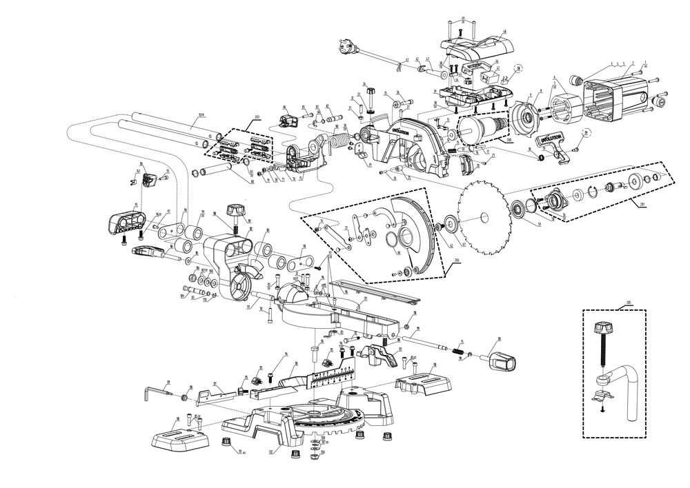 Evolution R185SMS Sliding Mitre Saw Spare Parts