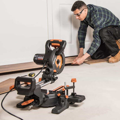 Evolution R185SMS+ 185mm Sliding Compound Mitre Saw With TCT Multi-Material Cutting Blade (230V)