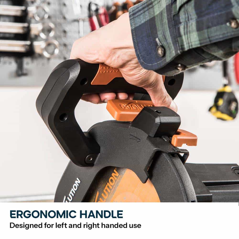 Evolution R185SMS+ 185mm Sliding Compound Mitre Saw With TCT Multi-Material Cutting Blade (230V)