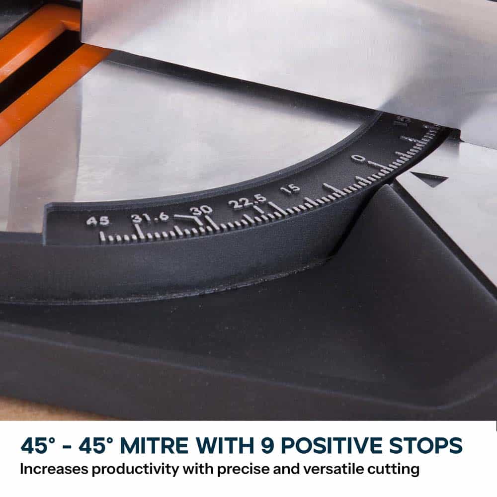 Evolution R210CMS+ 210mm 1200w Compound Mitre Saw With TCT Multi-Material Cutting Blade
