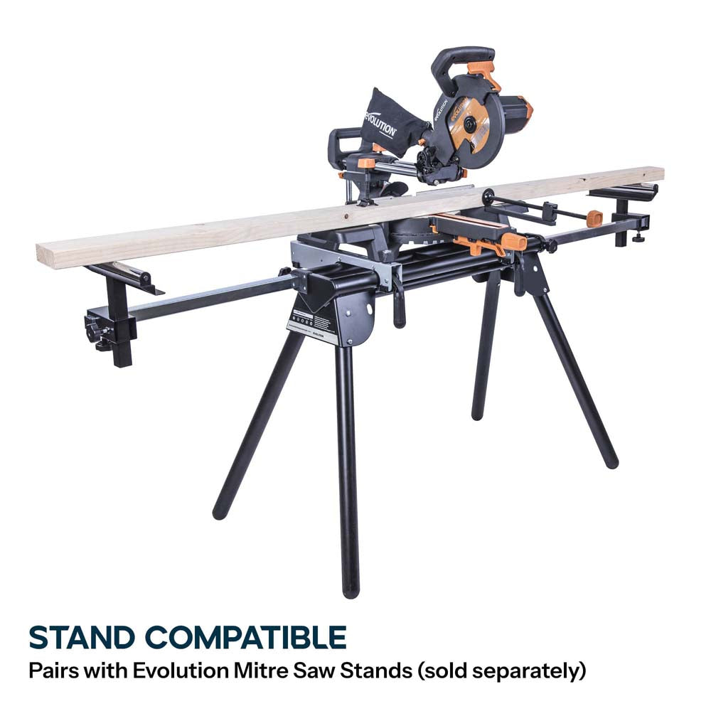 Evolution R210SMS-300+ 210mm Sliding Compound Mitre Saw With TCT Multi-Material Cutting Blade