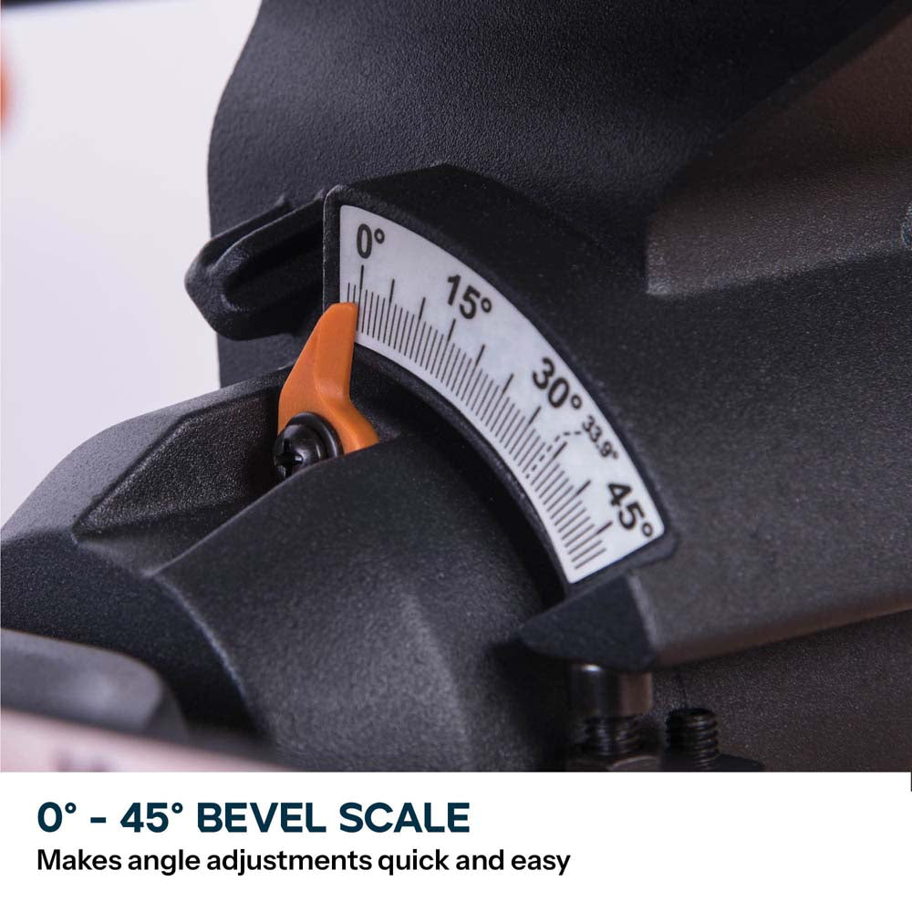 Evolution R210SMS+ 210mm Sliding Compound Mitre Saw With TCT Multi-Material Cutting Blade