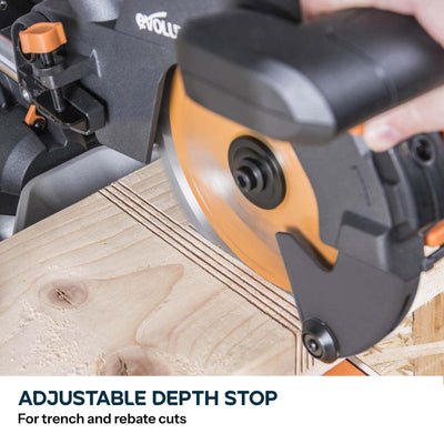 Evolution R210SMS+ 210mm Sliding Mitre Saw & Stand Bundle
