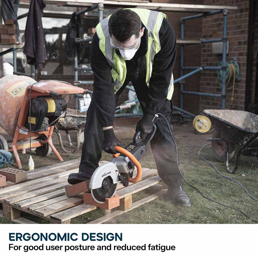 Evolution R230DCTX 230mm Electric Disc Cutter Concrete Saw, Bladeless