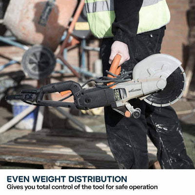 Evolution R230DCTX 230mm Electric Disc Cutter Concrete Saw, Bladeless