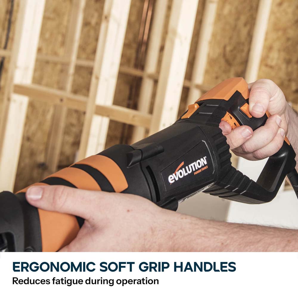 Evolution Corded Reciprocating Saw 850W (230v) Including 4 Blades | R230RCP