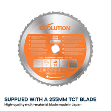Evolution R255MTS 255mm Table Saw With TCT Multi-Material Cutting Blade (230v)