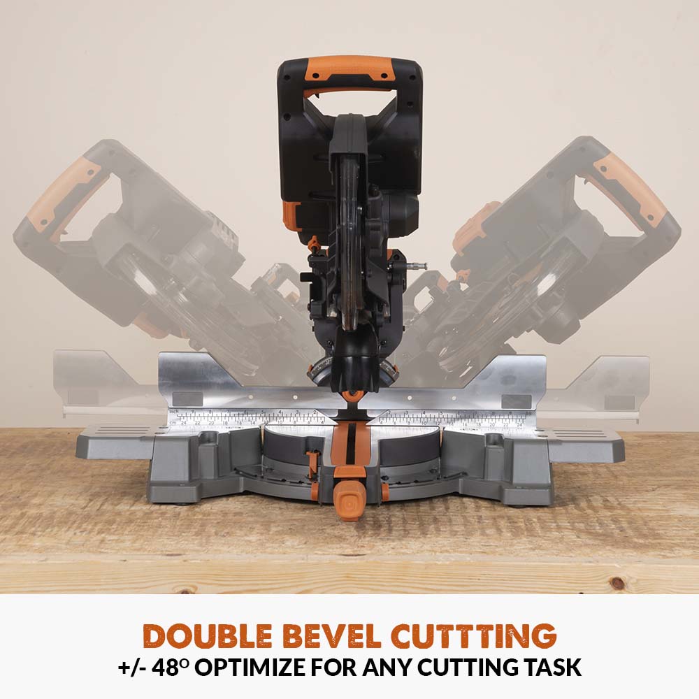 Evolution Cordless R255SMS-DB-Li Double Bevel Mitre Saw & XL Stand ...