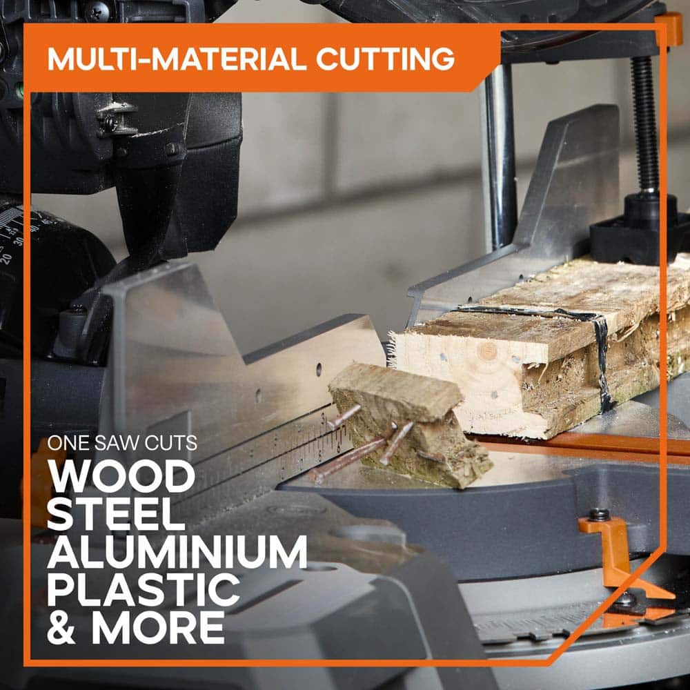 Evolution Cordless R255SMS-DB-Li  Double Bevel Mitre Saw & XL Stand