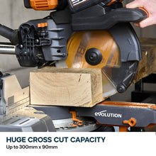Evolution Cordless R255SMS-DB-Li  Double Bevel Mitre Saw & XL Stand