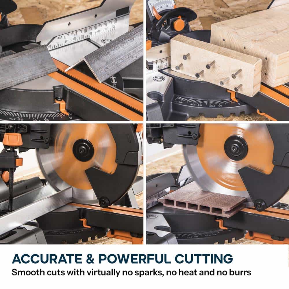 Evolution R255SMS-DB+ 255mm Double Bevel Mitre Saw & Stand Bundle