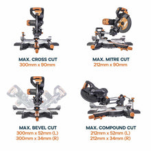 Evolution R255SMS-DB+ 255mm Double Bevel Mitre Saw & Stand Bundle