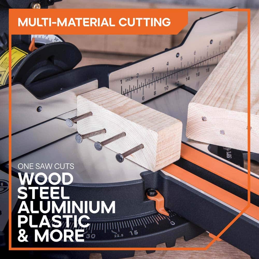 Evolution R255SMS+ 255mm Sliding Compound Mitre Saw & Evolution XL Rolling Mitre Saw Stand Bundle