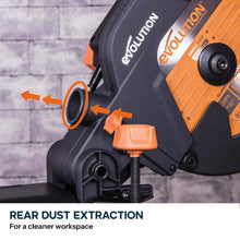 Evolution R255SMS+ 255mm Sliding Compound Mitre Saw With TCT Multi-Material Cutting Blade