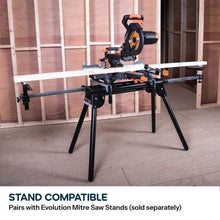 Evolution R255SMS+ 255mm Sliding Compound Mitre Saw With TCT Multi-Material Cutting Blade