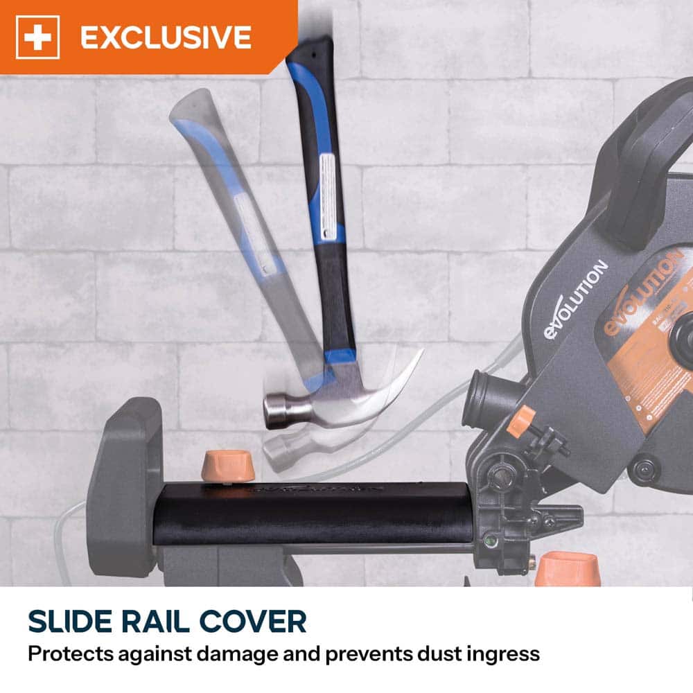 Evolution R255SMS+ 255mm Sliding Compound Mitre Saw & Evolution XL Rolling Mitre Saw Stand Bundle