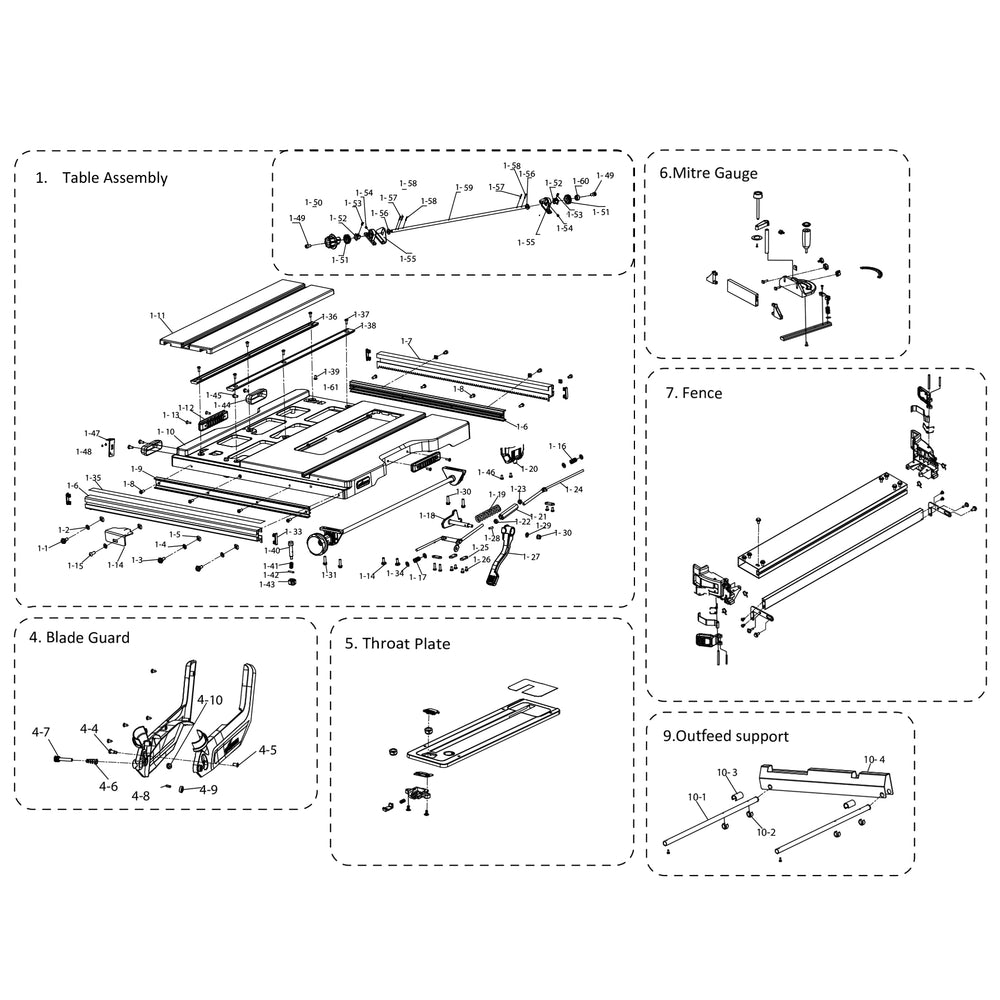 R255TBL / R255TBL+ Spare Parts (Section 1)