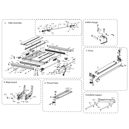 R255TBL / R255TBL+ Spare Parts (Section 1)