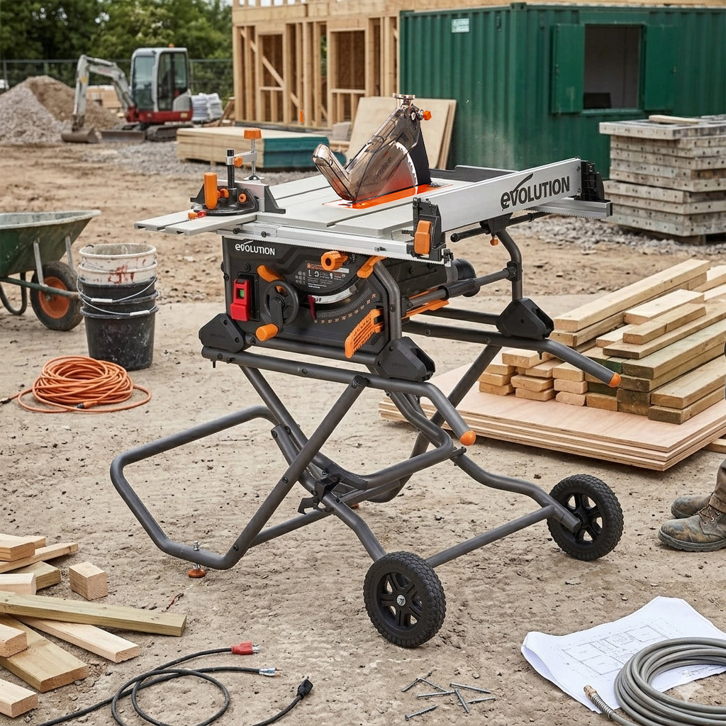 Evolution R255TBL+ Portable Jobsite Table Saw With Multi-Material Cut ...