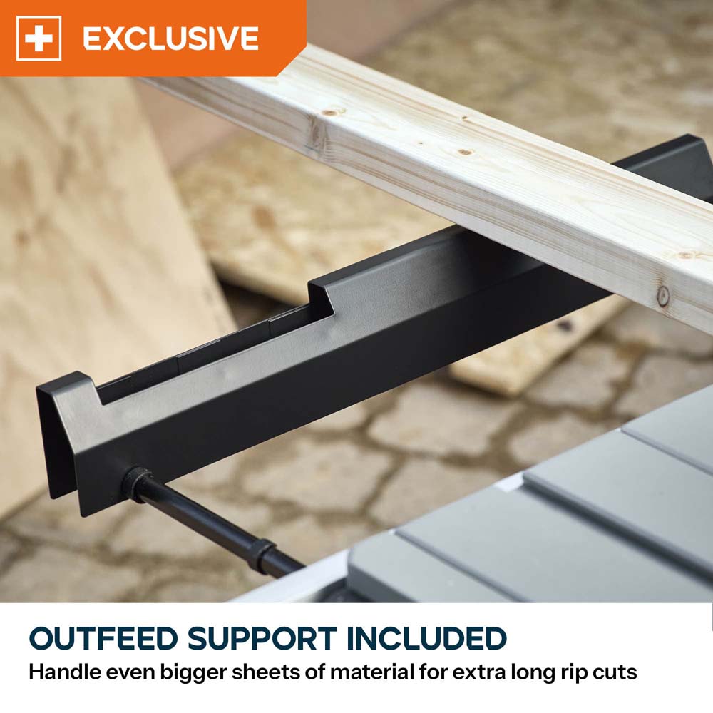 Evolution R255TBLX+ 230v Portable Jobsite Table Saw with Wheeled Stand and R15VAC Wet & Dry Vacuum