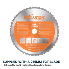 Evolution R255TBL Portable Table Saw 230v 255mm With TCT Multi-material Blade
